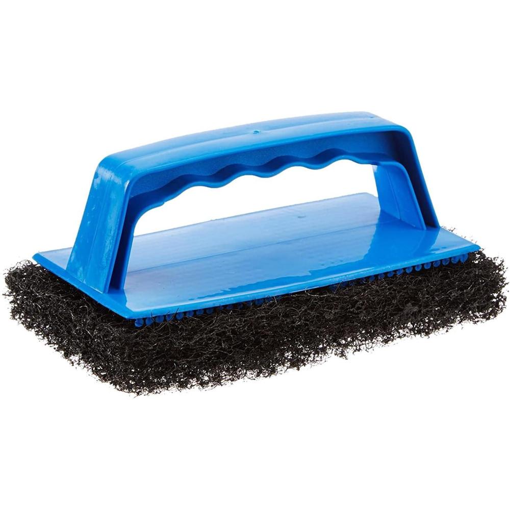 image:imageSTAR BRITE Medium Red Scrub Pad with Interchangeable Handle Versatile Cleaning for Most Tasks Including Aluminum Restoration Teak amp Fine Wood Cleaning Red Medium 040130Coarse Black