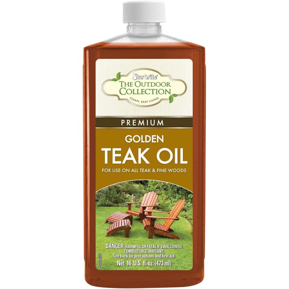 image:imageSTAR BRITE Outdoor Collection Premium Golden Teak Oil for Use On All Teak amp Fine Woods Ultimate Protection from Sun amp Harsh Weather 16 OZ 05221616 OZ Teak Oil