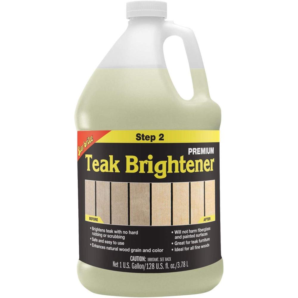 image:imageSTAR BRITE Premium Teak Brightener Enhances Natural Wood Grain amp Restores Tone amp Color While Preparing for a More Consistent Application of Teak Oil Sealer or Stain128 Oz Gallon