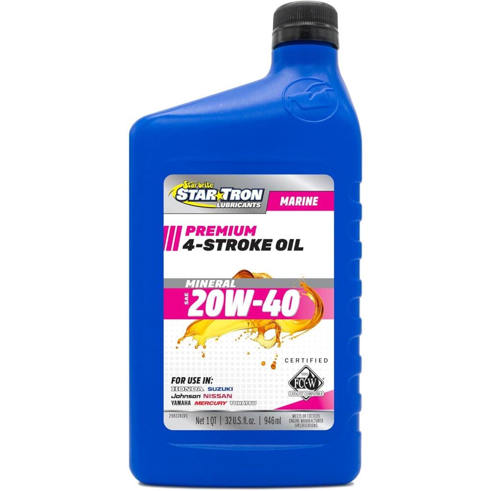 image:imageSTAR BRITE Star Tron Premium 4 Stroke Marine Oil 10W30 Synthetic Blend Engine Oil for Outboards Gasoline Inboards amp Stern Drives NMMA FCW Certified 1 GAL 02810020W40