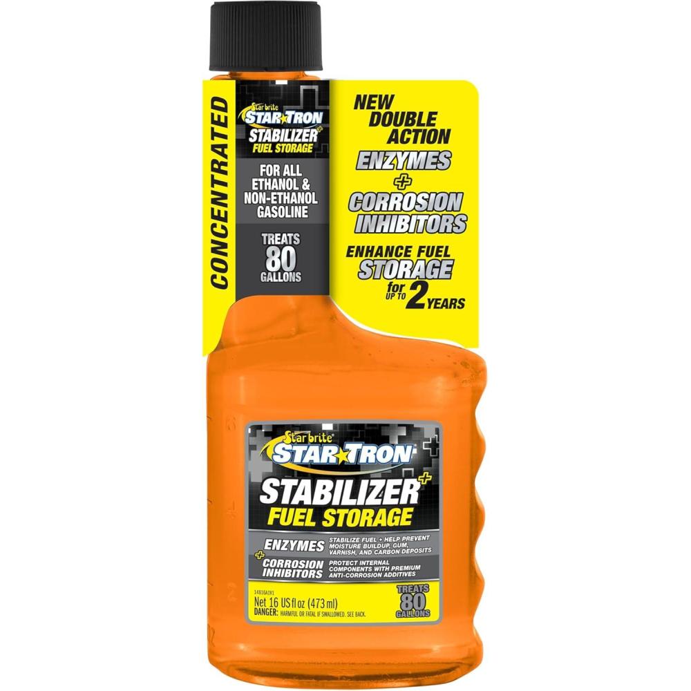 image:imageStar Tron Stabilizer Fuel Storage amp Corrosion Protection Treats 40 Gallons of Gas Ideal for Motorcycles Boats Lawn Equipment Classic Cars 8 OZ Treats 40 Gallons 01480816 OZ Treats 80 Gallons